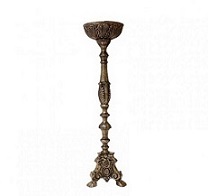 Candelabro Barocco Monofiamma con Coppa Oro Antico