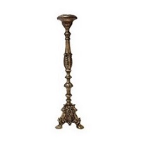 Candelabro Barocco Monofiamma con Coppa Oro Antico